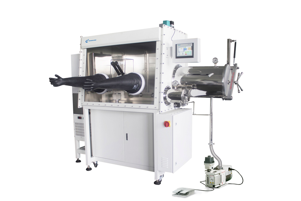 Single glove box with microscope